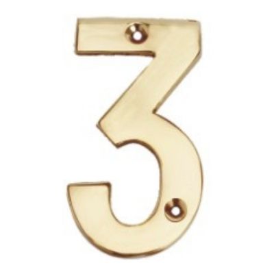 Flat Brass Numeral No. 3