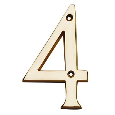 Hollow Brass Numeral No. 4