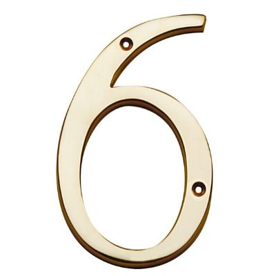 Hollow Brass Numeral No. 6