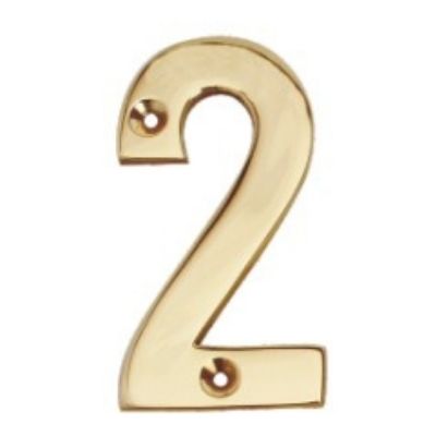 Flat Brass Numeral No. 2