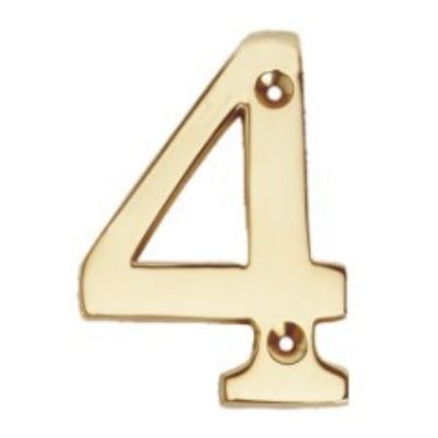Flat Brass Numeral No. 4