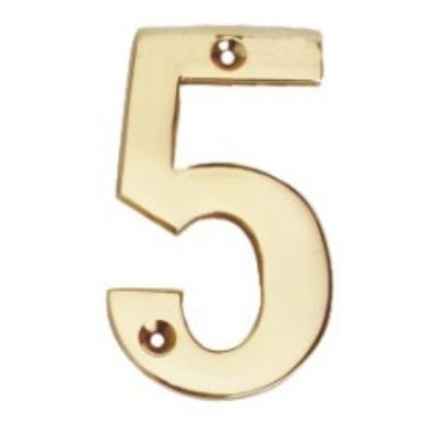 Flat Brass Numeral No. 5