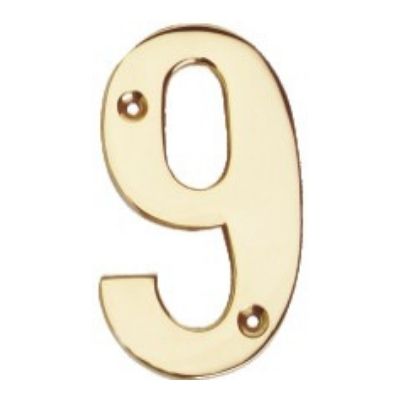 Flat Brass Numeral No. 9