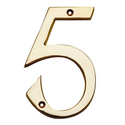 Hollow Brass Numeral No. 5