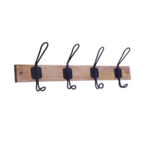 Wall Hanger - natural wood - 4 hooks