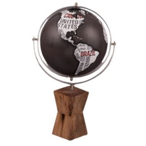 Grey Black Country Globe